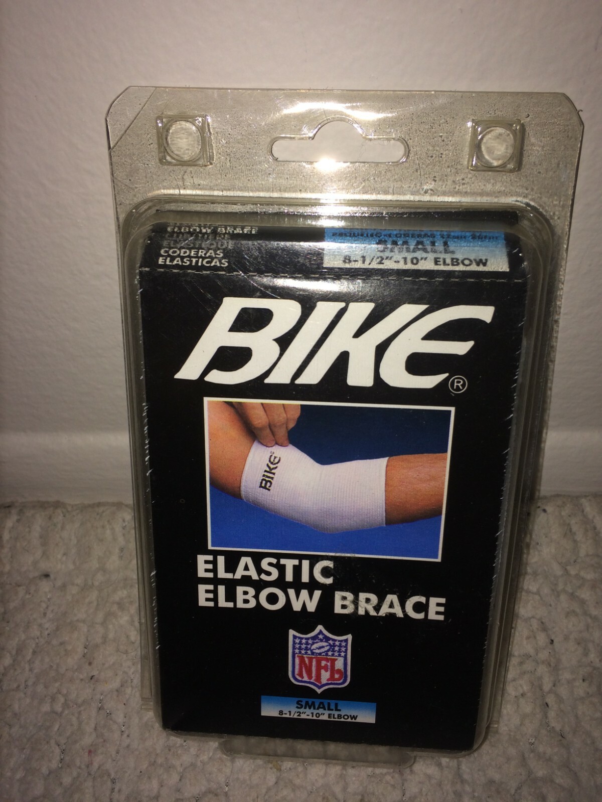 Bike NFL Elastic Elbow Support Brace White Sz Small 8-1/2″-10″ – NEW Sealed