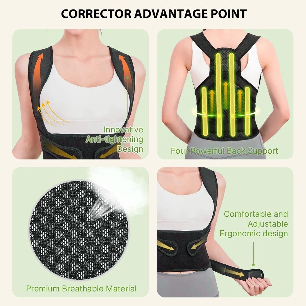 Back Brace Posture Corrector Women Men Shoulder Straightener Adjustable Support