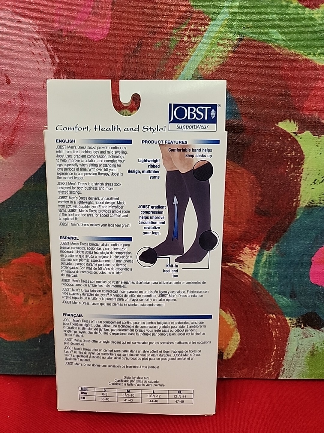 Jobst Men’s Knee Hi CT DRESS Socks 8-15mmHg Black Small New In Box