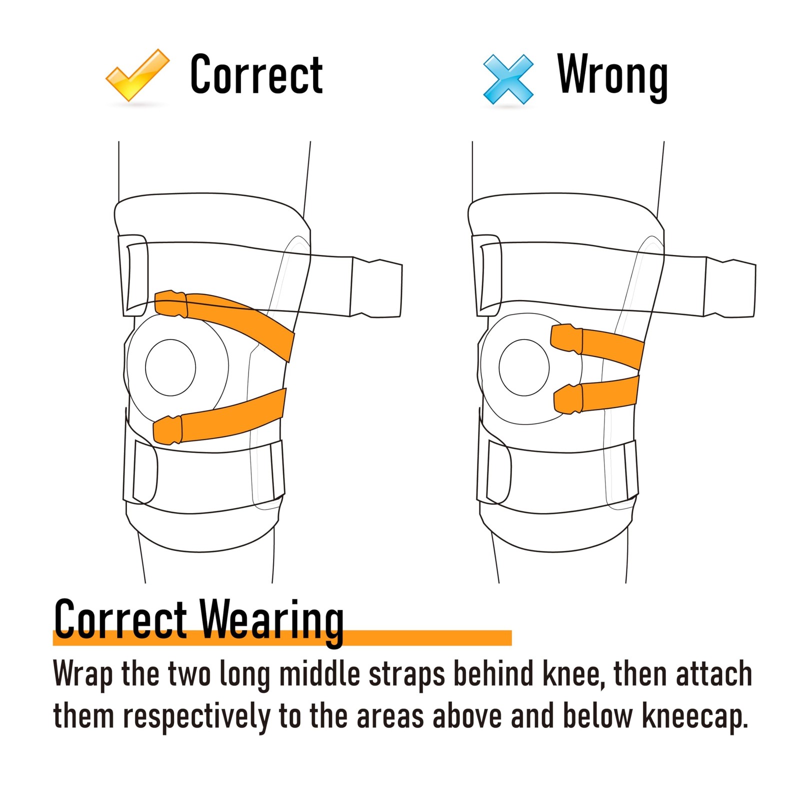 Comforband Adjustable Hinged Knee Brace Dual Side Hinges (Black, L/XL)