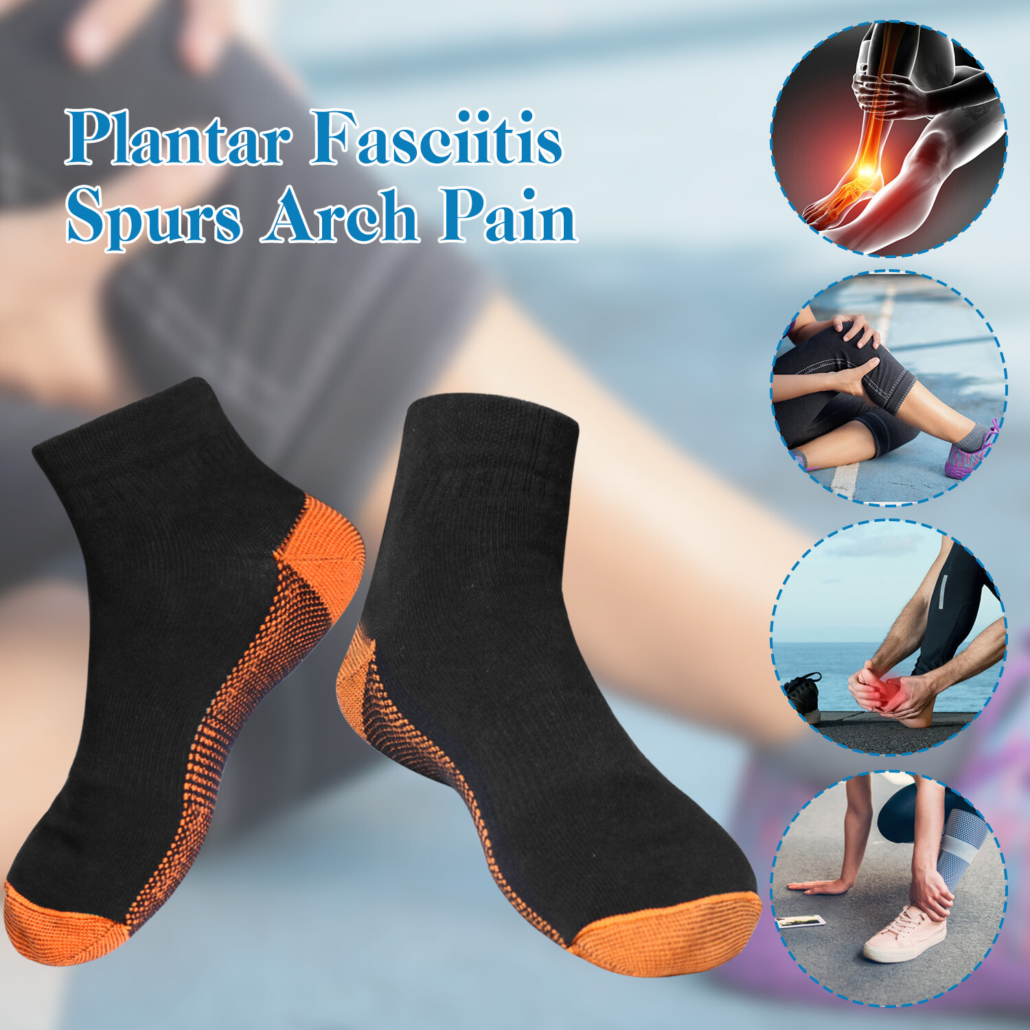 Men Women Compression Gym Relief Ankle Support Brace Foot Sleeve Socks