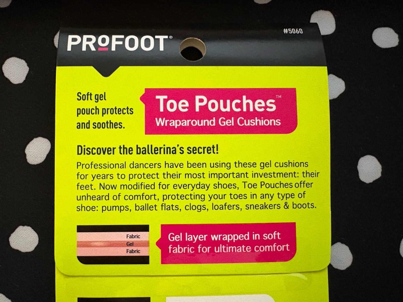 Profoot Toe Pouches for Pain Relief Gel Cushions Tender Toe Protection Fits 6-10