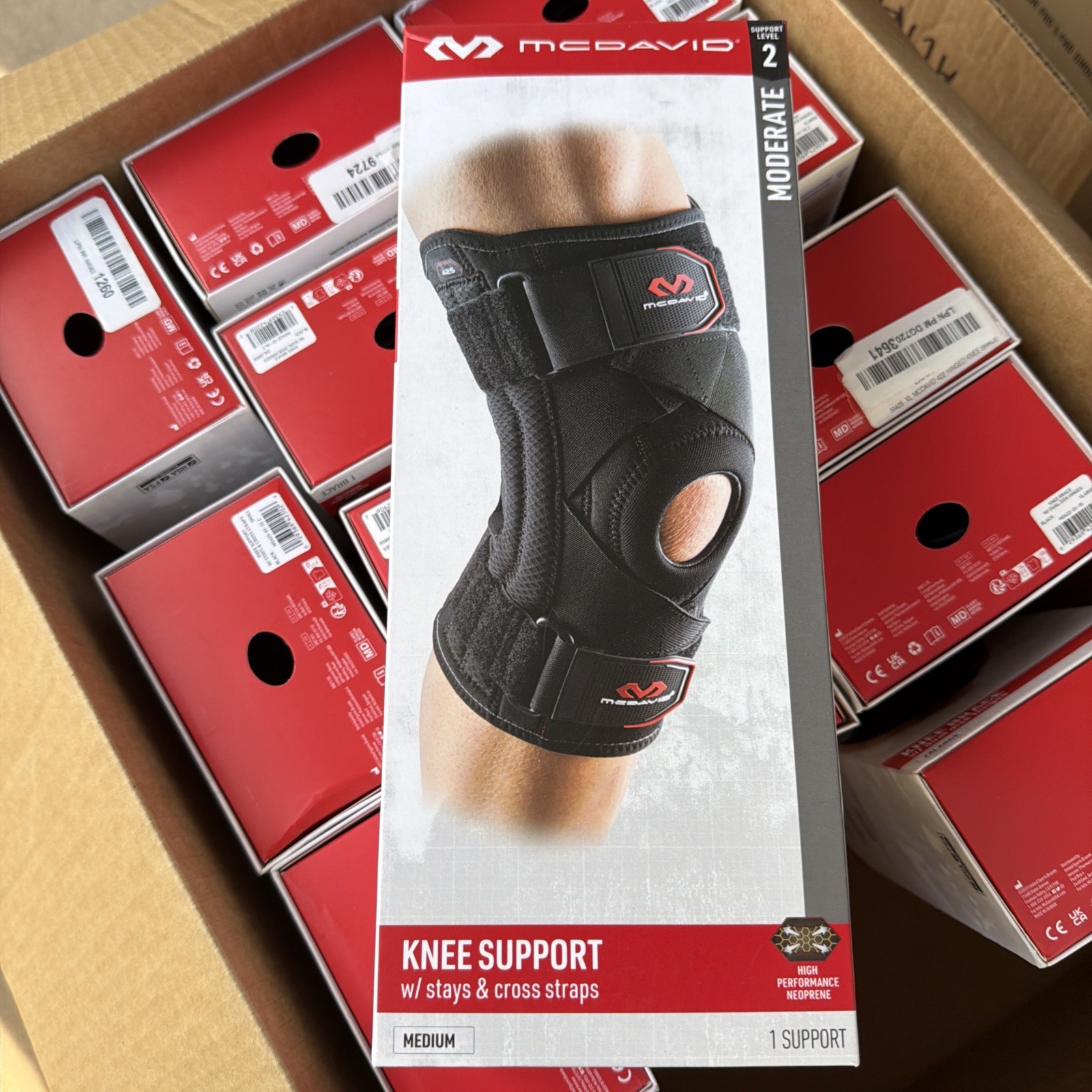 Mcdavid Level 2 Knee support stays & cross straps size medium 14-15”