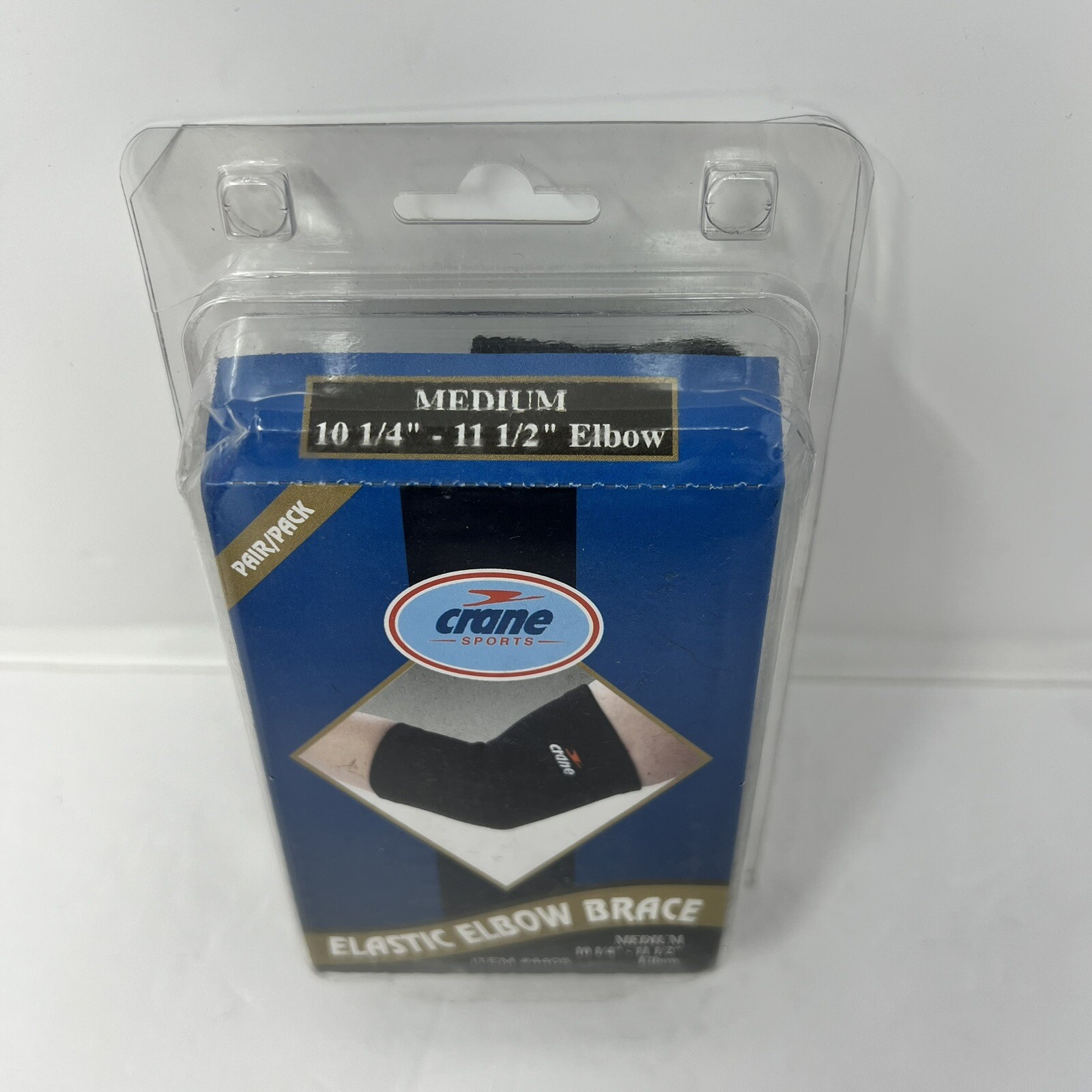 Crane Sports Elastic Elbow Support Brace Black Medium 10 1/4 – 11 1/2 Brand New