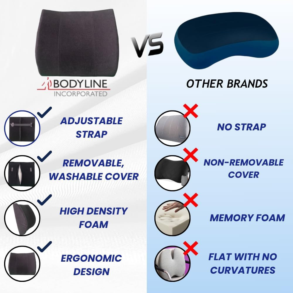 Back-Huggar – Traditonal/Regular Style – the Original Lumbar Cushion – Black