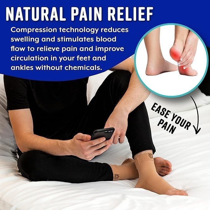 Breathable Compression Ankle Sleeves – Daily Foot Pain Relief & Comfort in Black