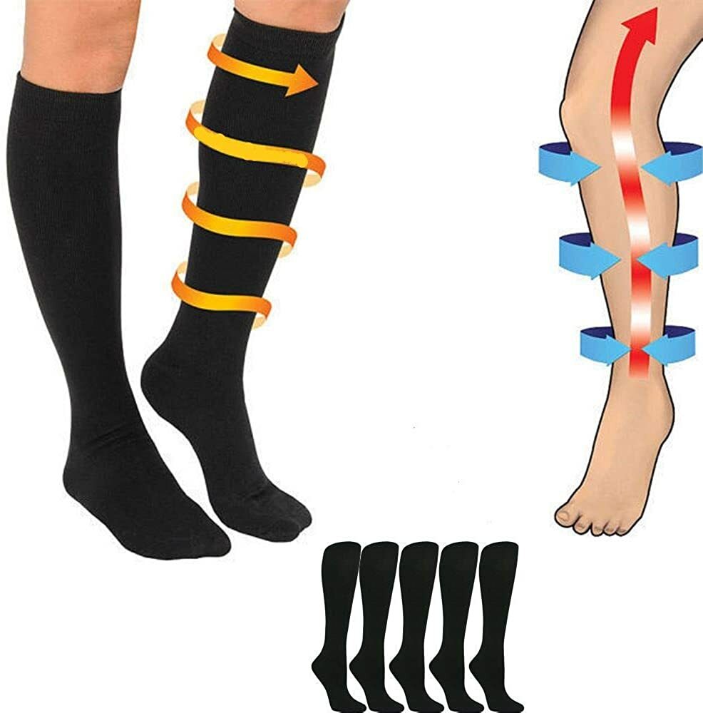 3/6 Pairs Compression Stockings for Men and Women 15-20 Close Toe Socks S/M/L/XL