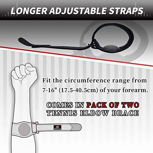 Elbow Brace for Tendonitis and Tennis Elbow for Women Men, 2 Pack Golfers Elb…