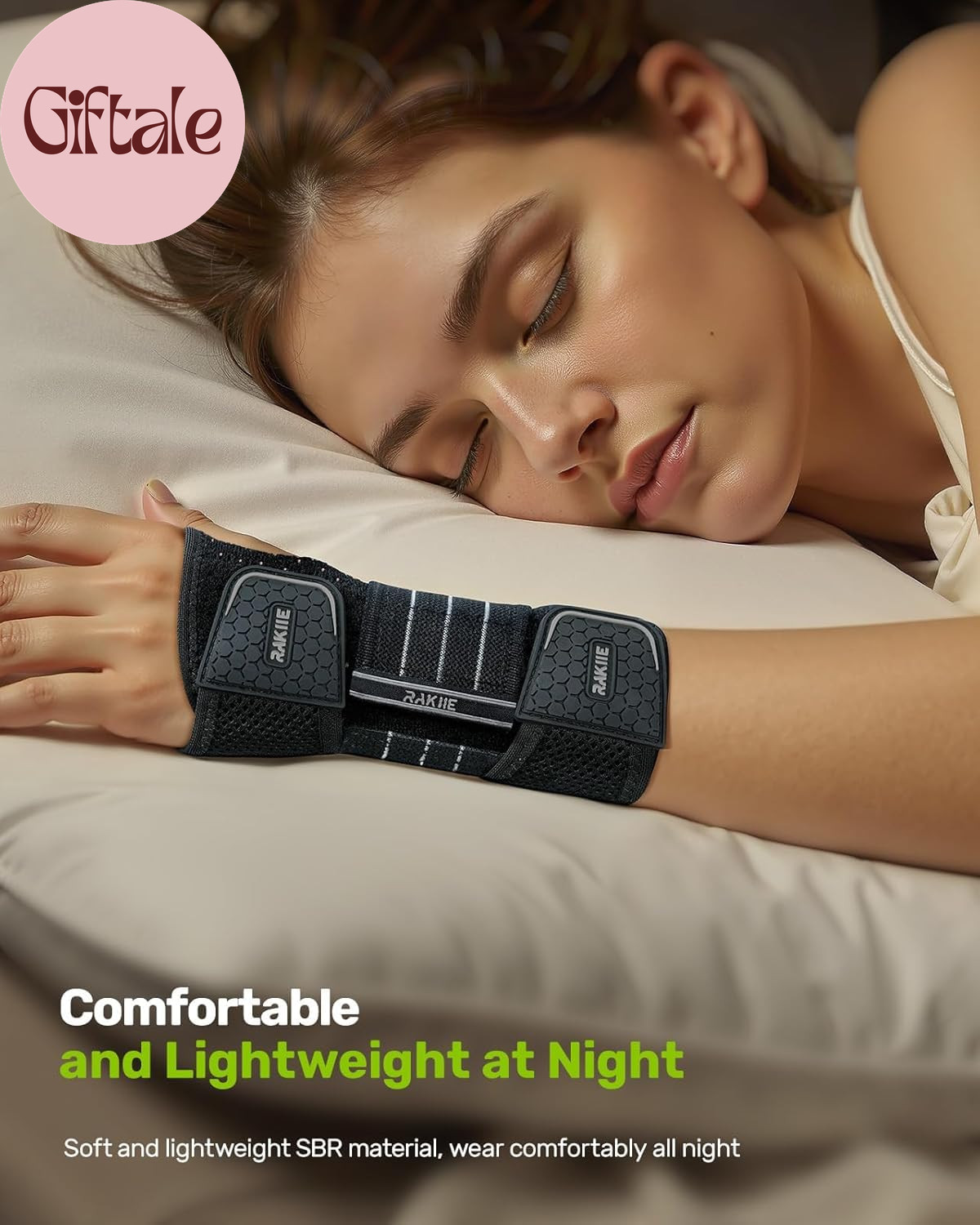 2 Pack Carpal Tunnel Wrist Braces, Adjustable Wrist Support Splint for Night Sle