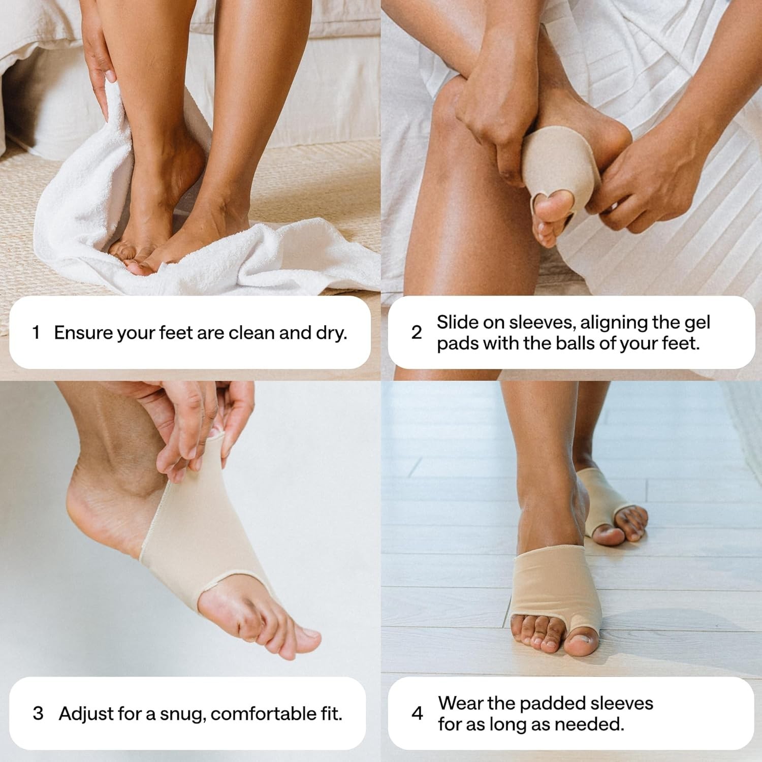 Metatarsal Pads Gel Ball of Foot Cushions Pain Relief Forefoot Support 2 Pairs