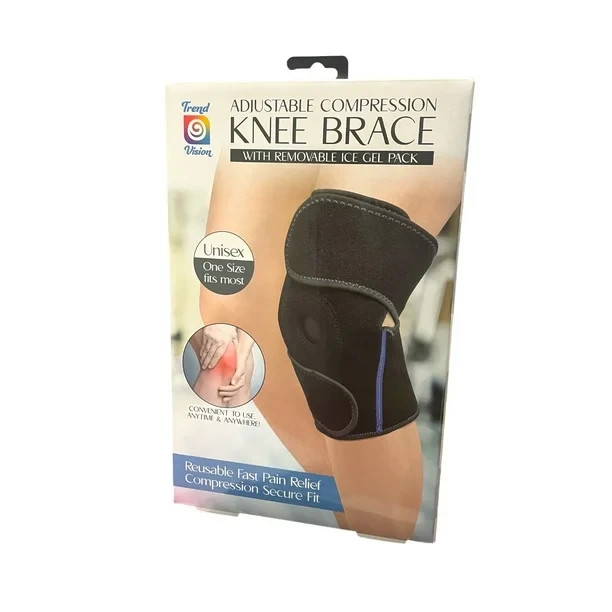 Adjustable Compression Knee Brace Ice Gel Pack Unisex One Size