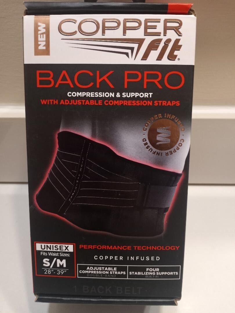 Copper Fit Back Pro Compression & Support S/M( 28-39 inch waist)-Bonus Buy!