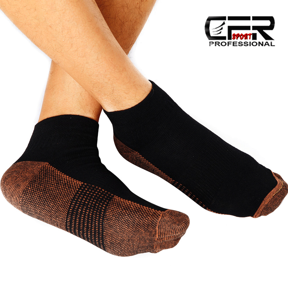 Magnetic Copper Compression Gym Relief Ankle Support Brace Foot Sleeve Socks CFR