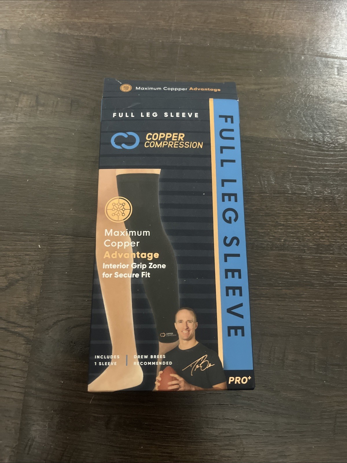 Copper Compression Pro+ Full Leg Sleeve Black Size S/M