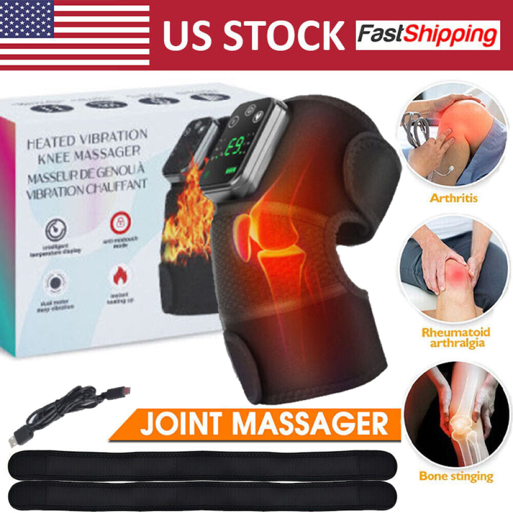 Electric Knee Massager Heated Massage Pad Joint Pain Relief Blood Circulation