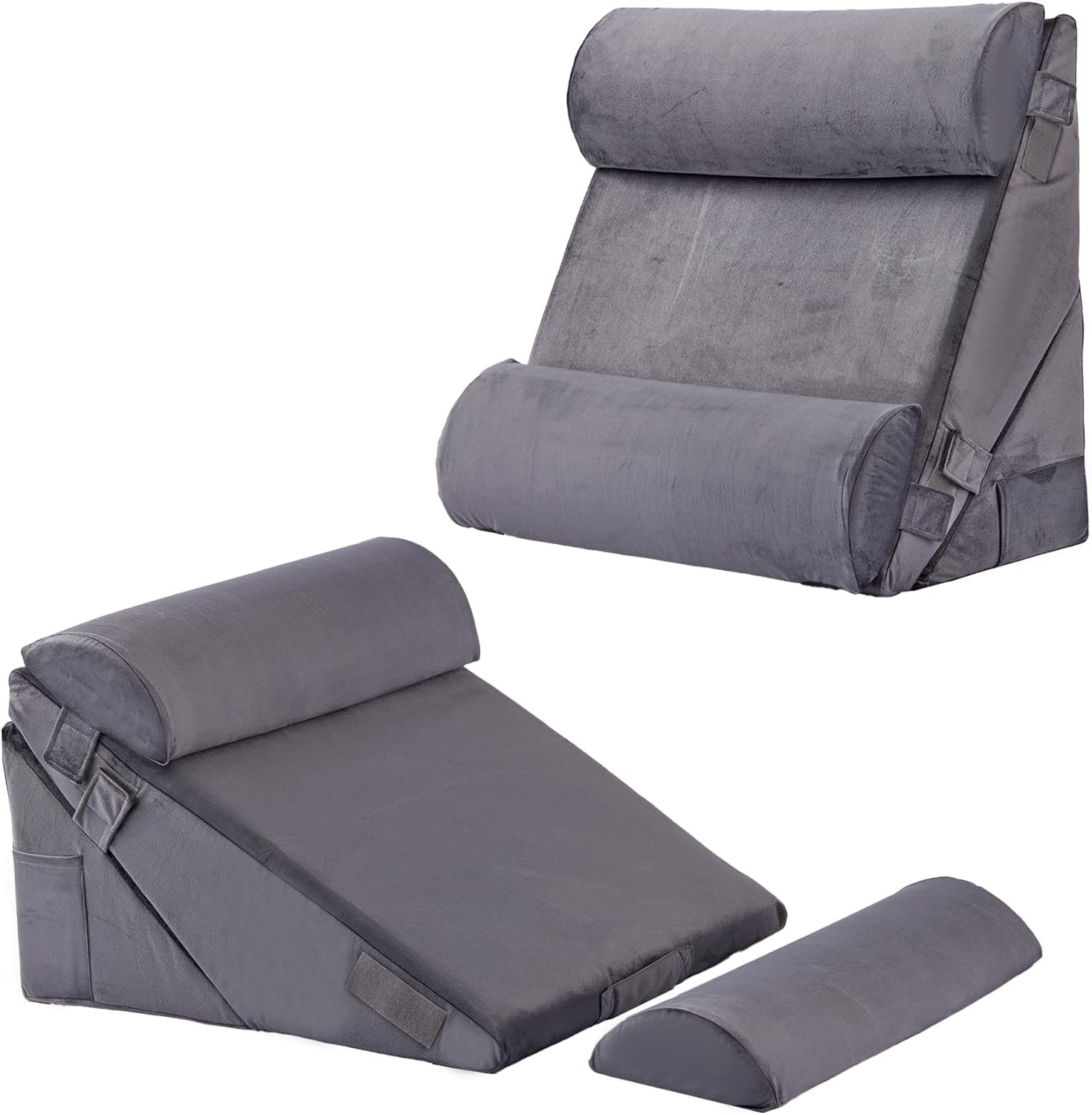 Adjustable 4pcs Bed 9&12 Inch + 2 Head Pillow, Short Plush