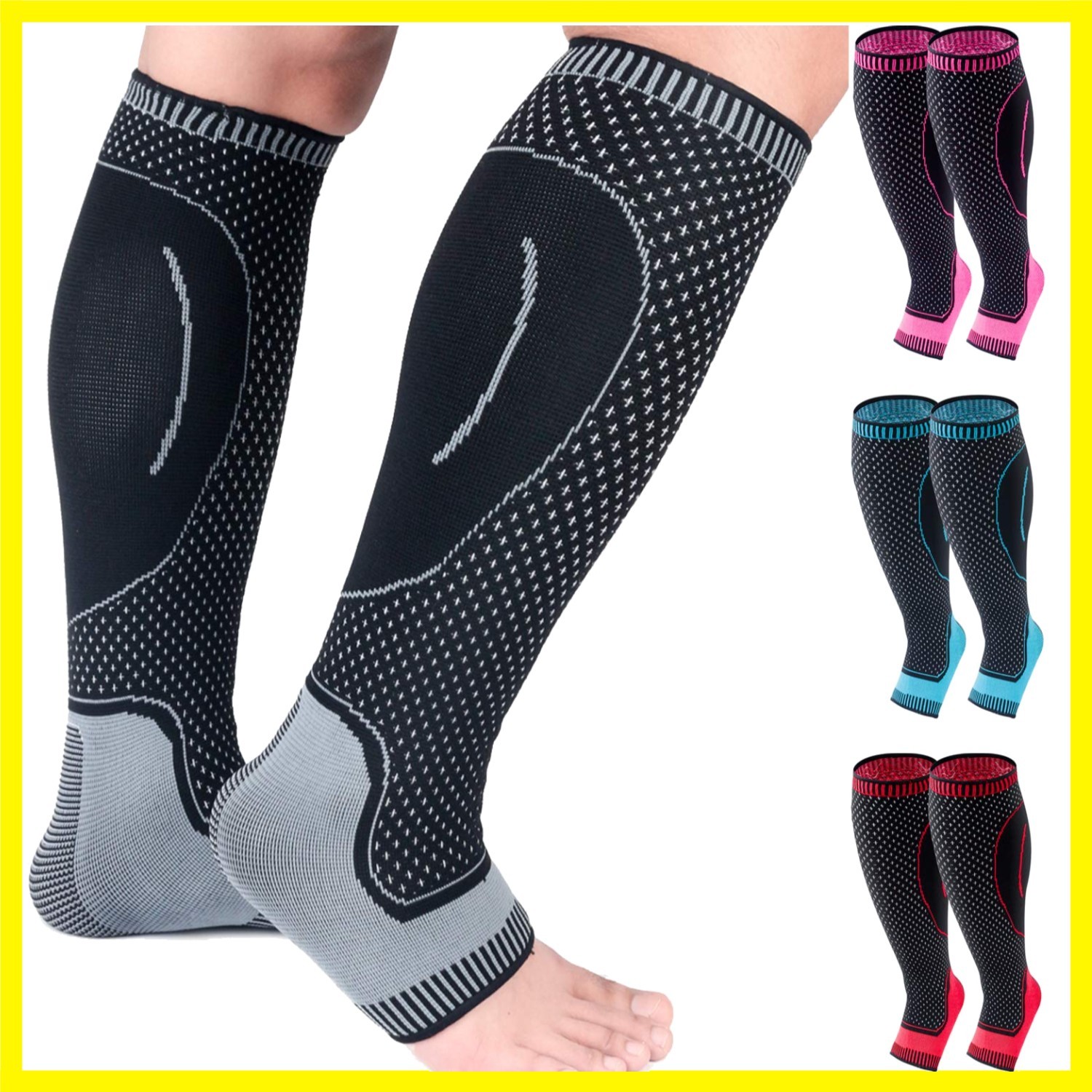 Compression Socks Calf Foot Sleeves for Ankle Heel Plantar Fasciitis Support …