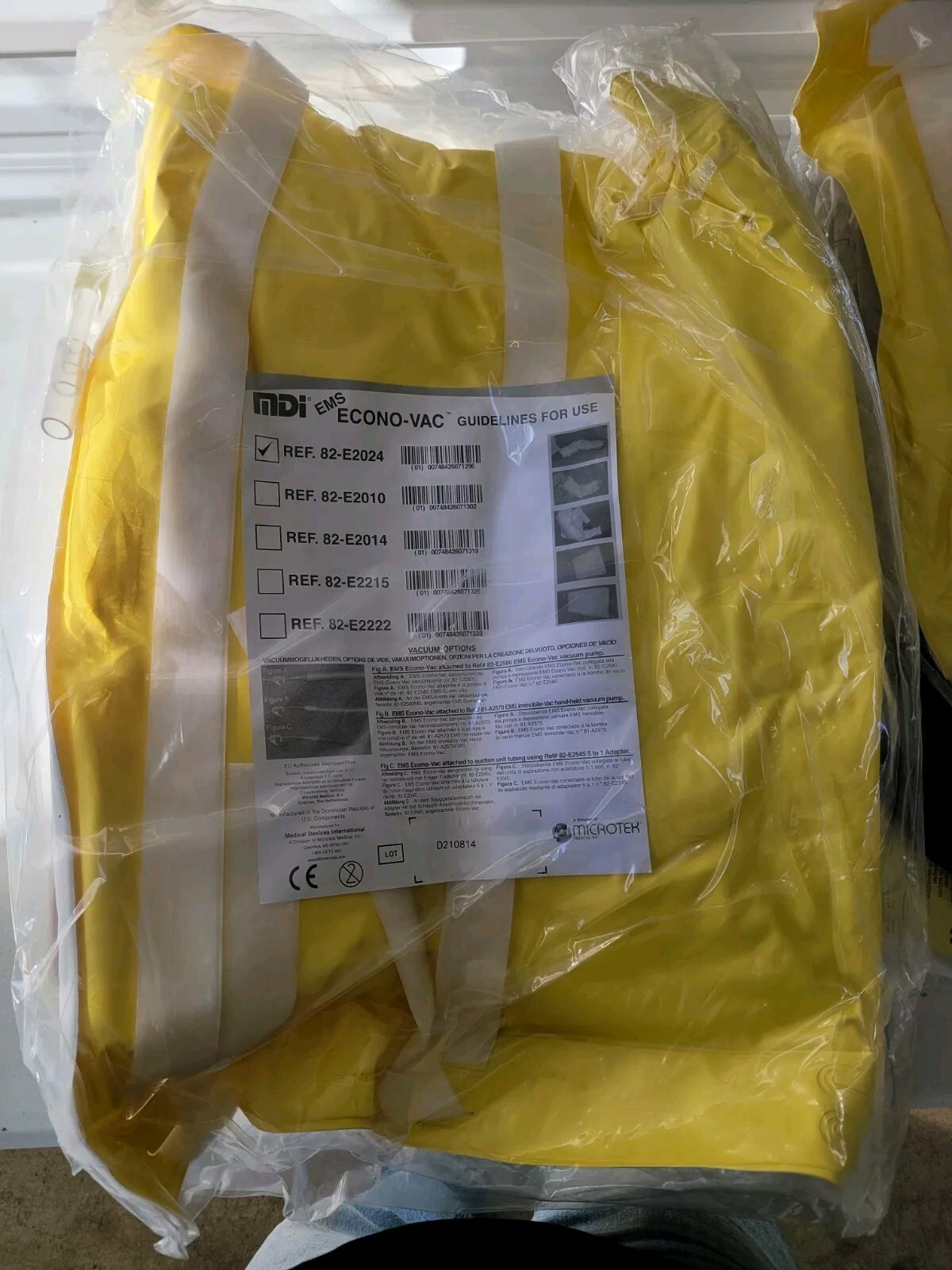 MDI, EMS ECONO-VAC AIR SPLINT, ADJUSTABLE, NEW IN BAG