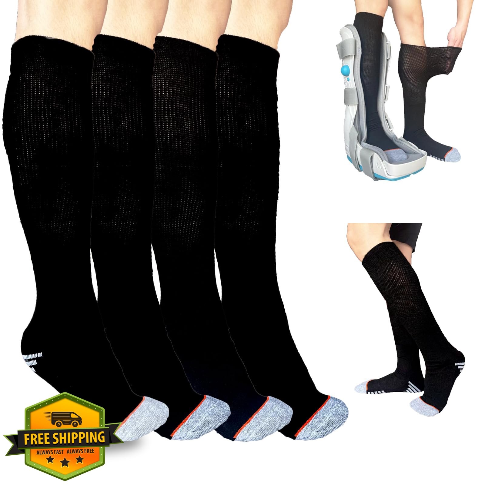 Ioryzek Walking Boot Socks Air Cam Walker Fracture Brace 2 Pairs