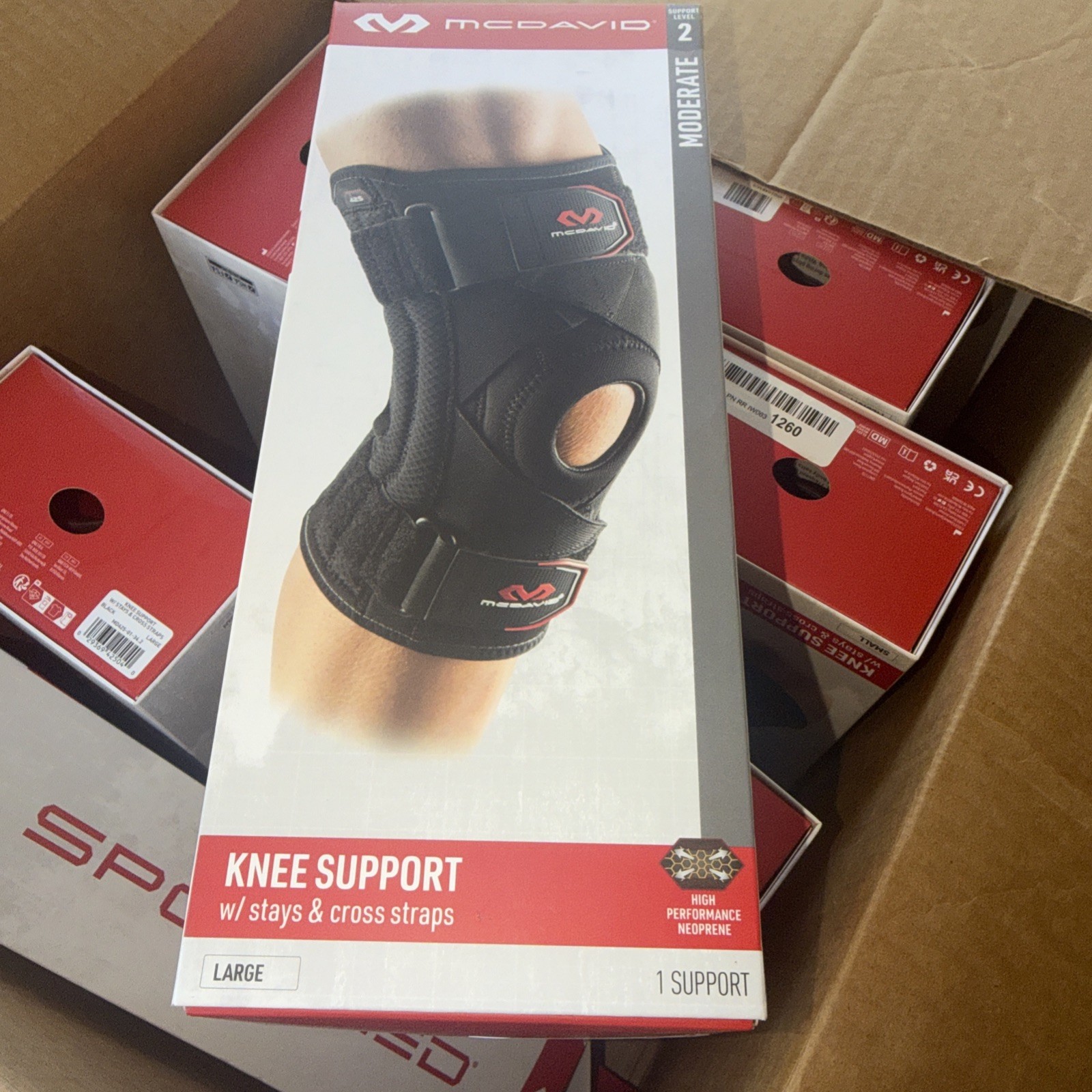 Mcdavid Level 2 Knee support stays & cross straps size large 15”-16”