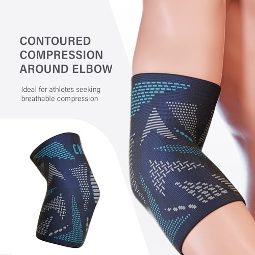 2 Pack Elbow Compression Sleeves for Pain Relief – Tennis, Golf, Weightlifting S