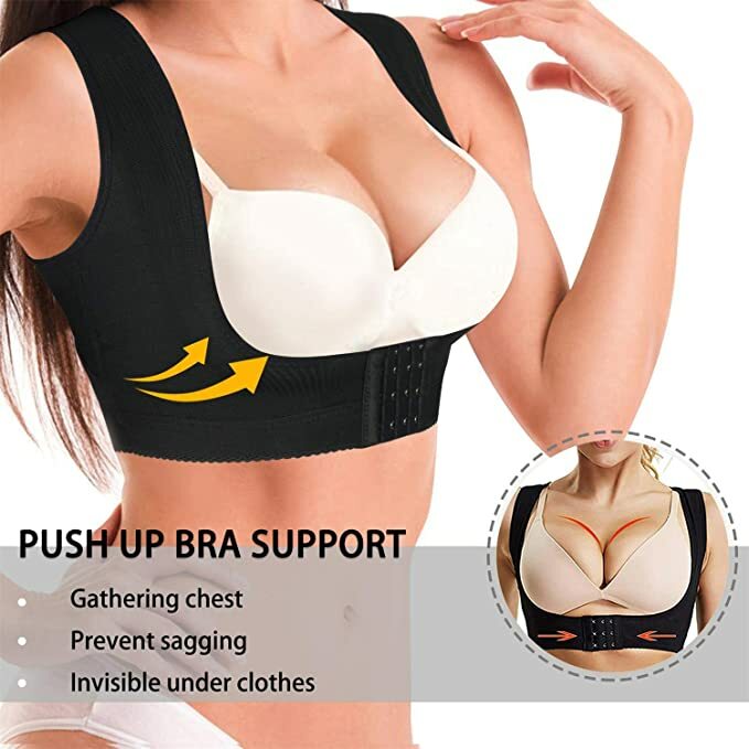 Women Adjustable Shoulder Back Posture Corrector Corset Chest Belt Brace Support