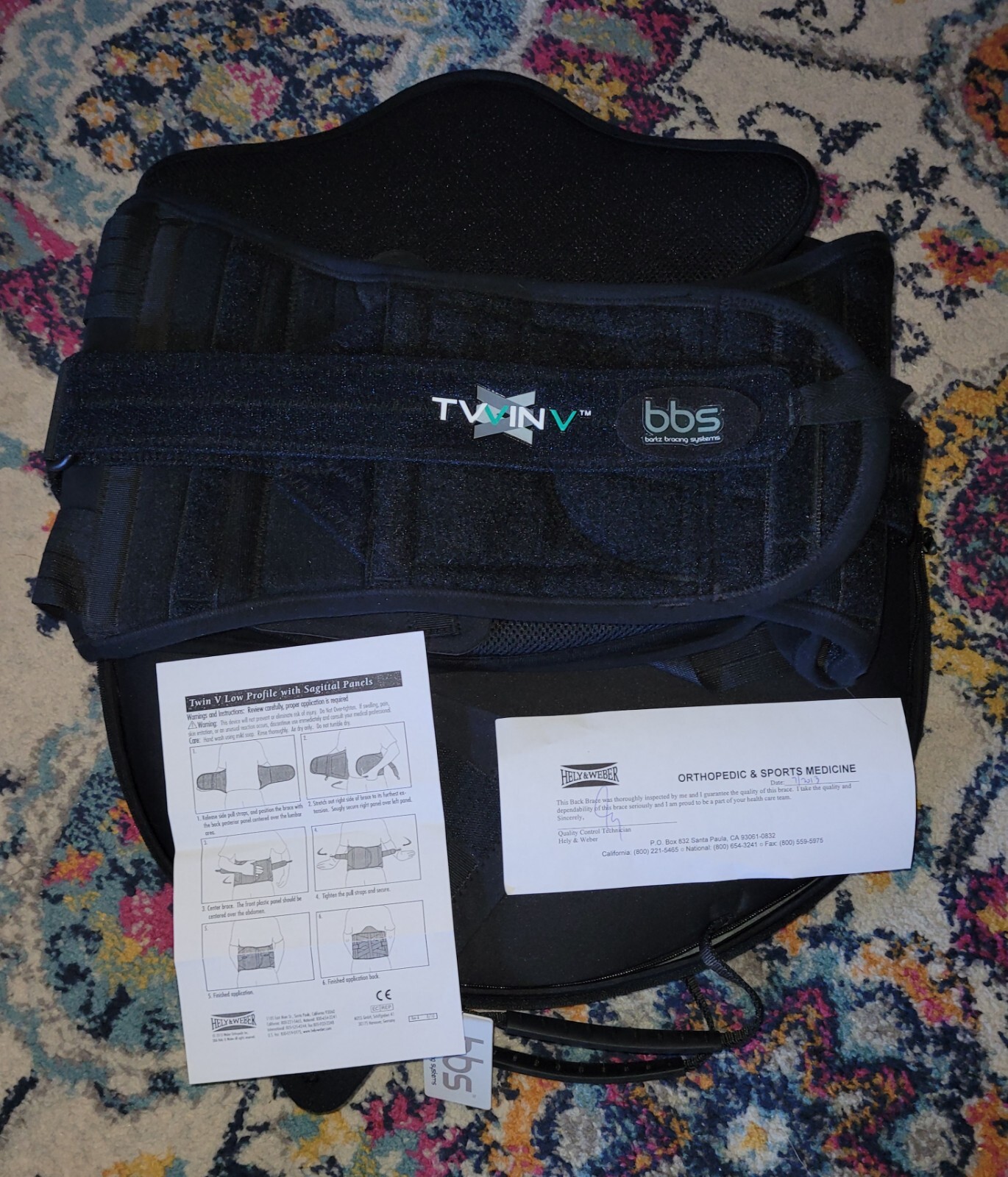 Hely & Weber (XXL) Bartz Bracing System With zippered Case EUC