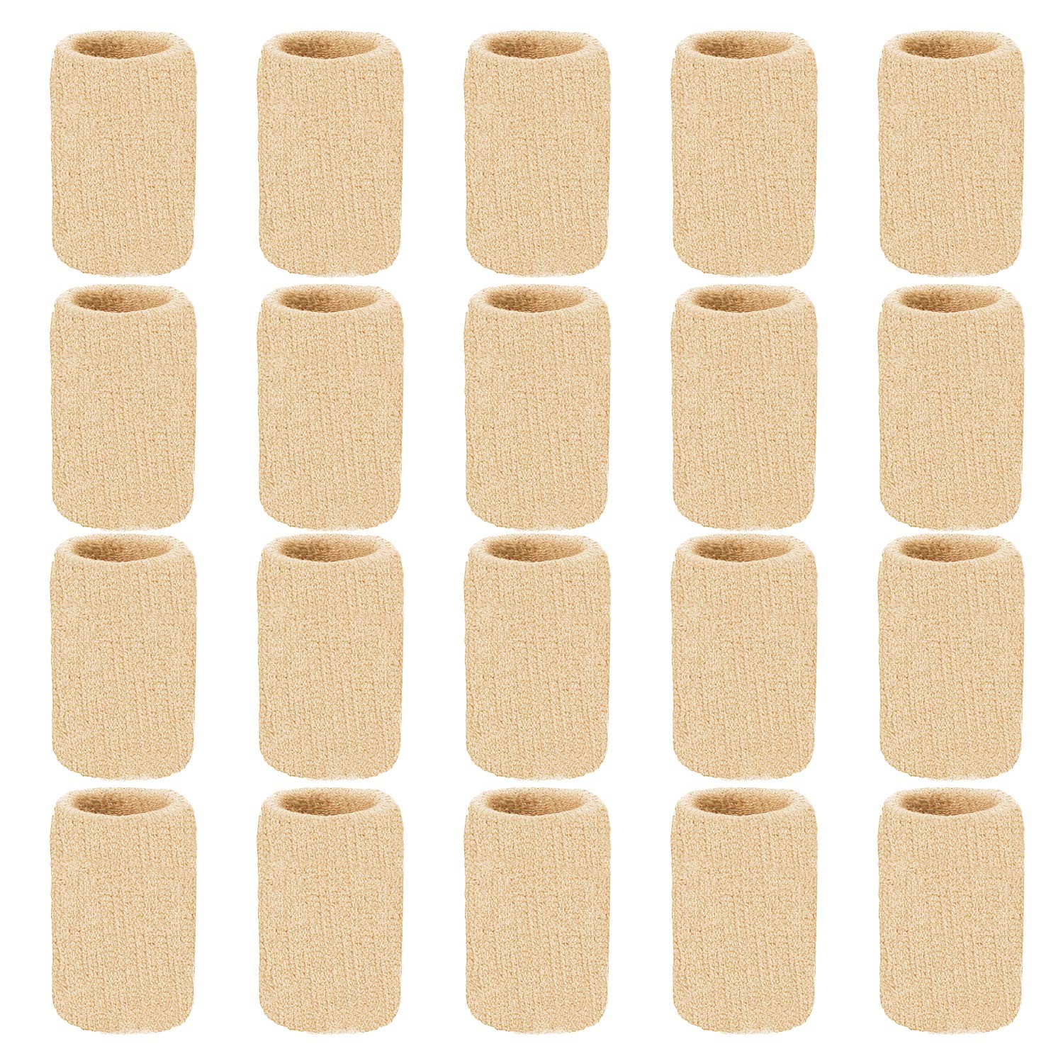Senkary 20 Pieces Finger Compression Sleeves 20 Count (Pack of 1), Beige