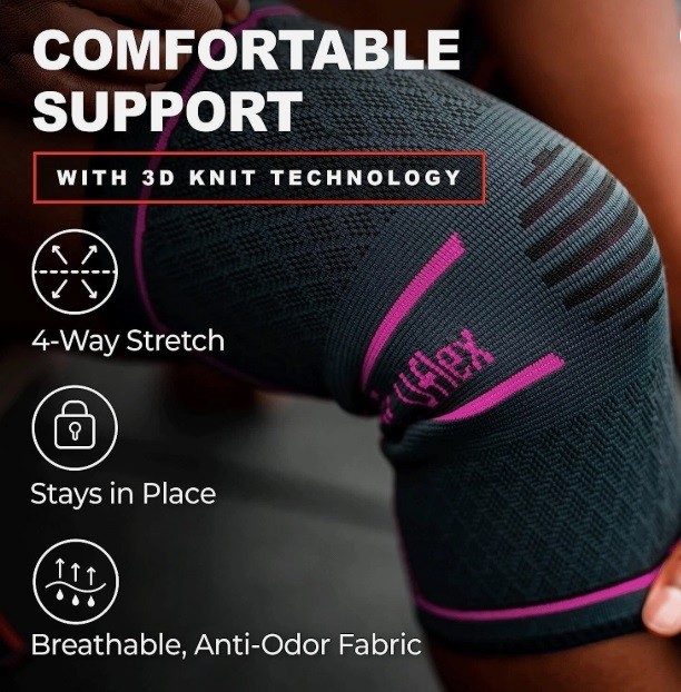 UFlex Knee Compression Sleeve Athletic Performance Support Recovery Large Sealed