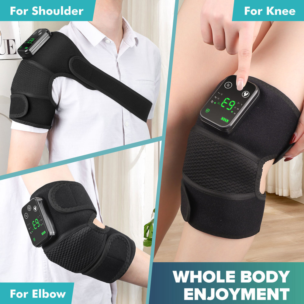 2Pack Heated Vibration Knee Joint Brace Therapy Shoulder Massager Pain Relief