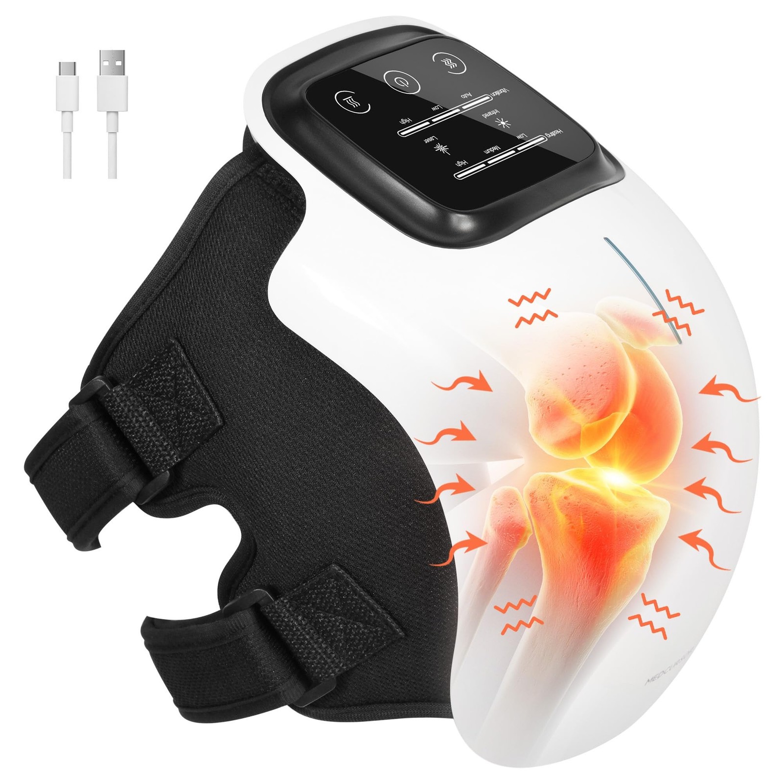 Medcursor Knee Massager with Heat, Cordless Heated Knee Massage for Pain Reli…