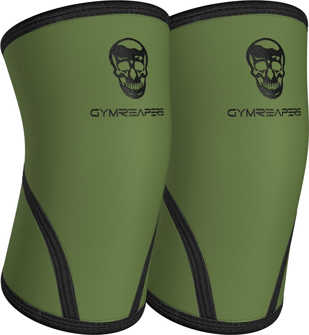 Gymreapers Elbow Sleeves for Weightlifting Medium, Military Green/Black