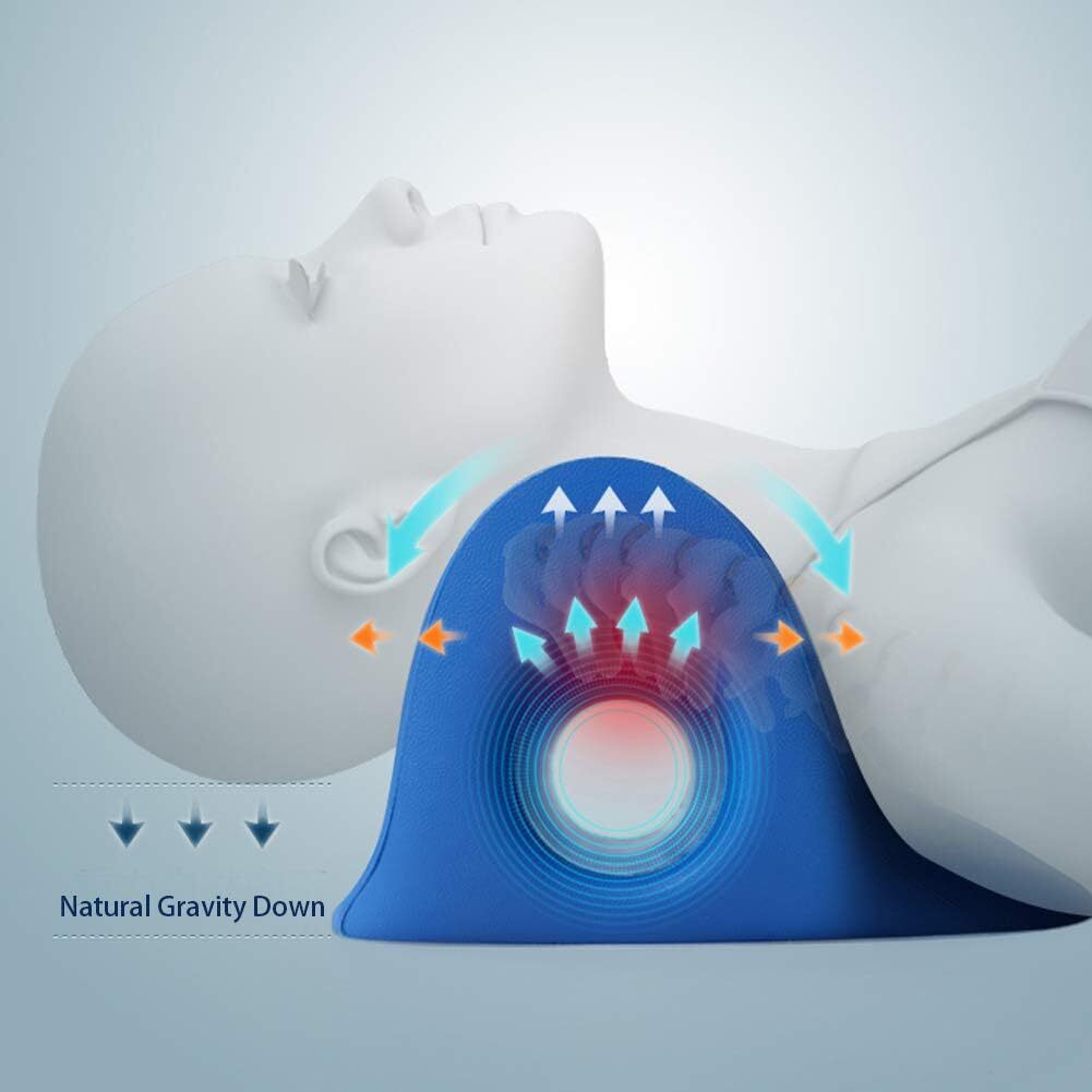 Cervical Neck Traction Device O Shape Navy Blue Posture Corrector 8.6X8.3 Inch