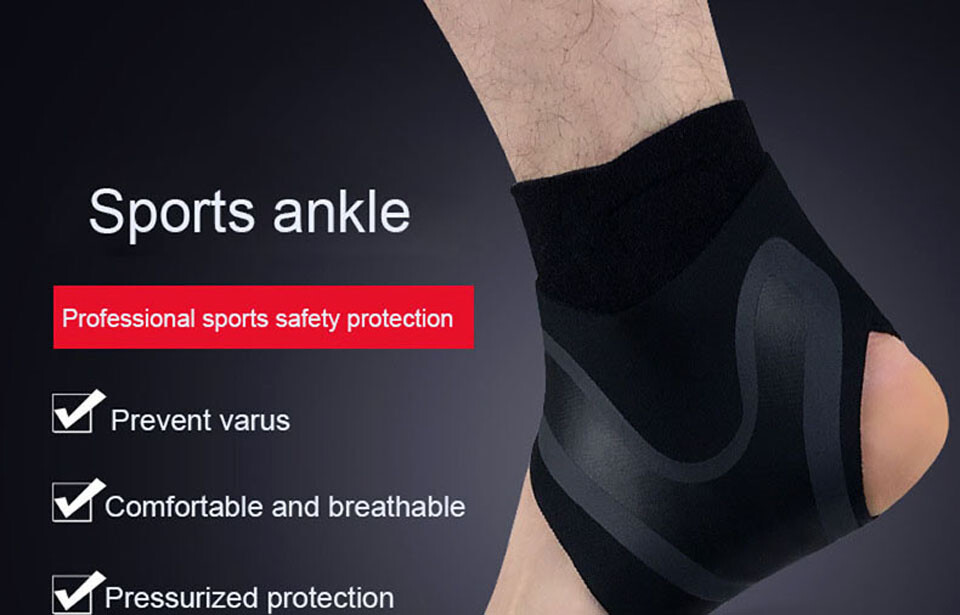 1 Pair Elastic Ankle Support Brace Compression Band for Gym Running Sports