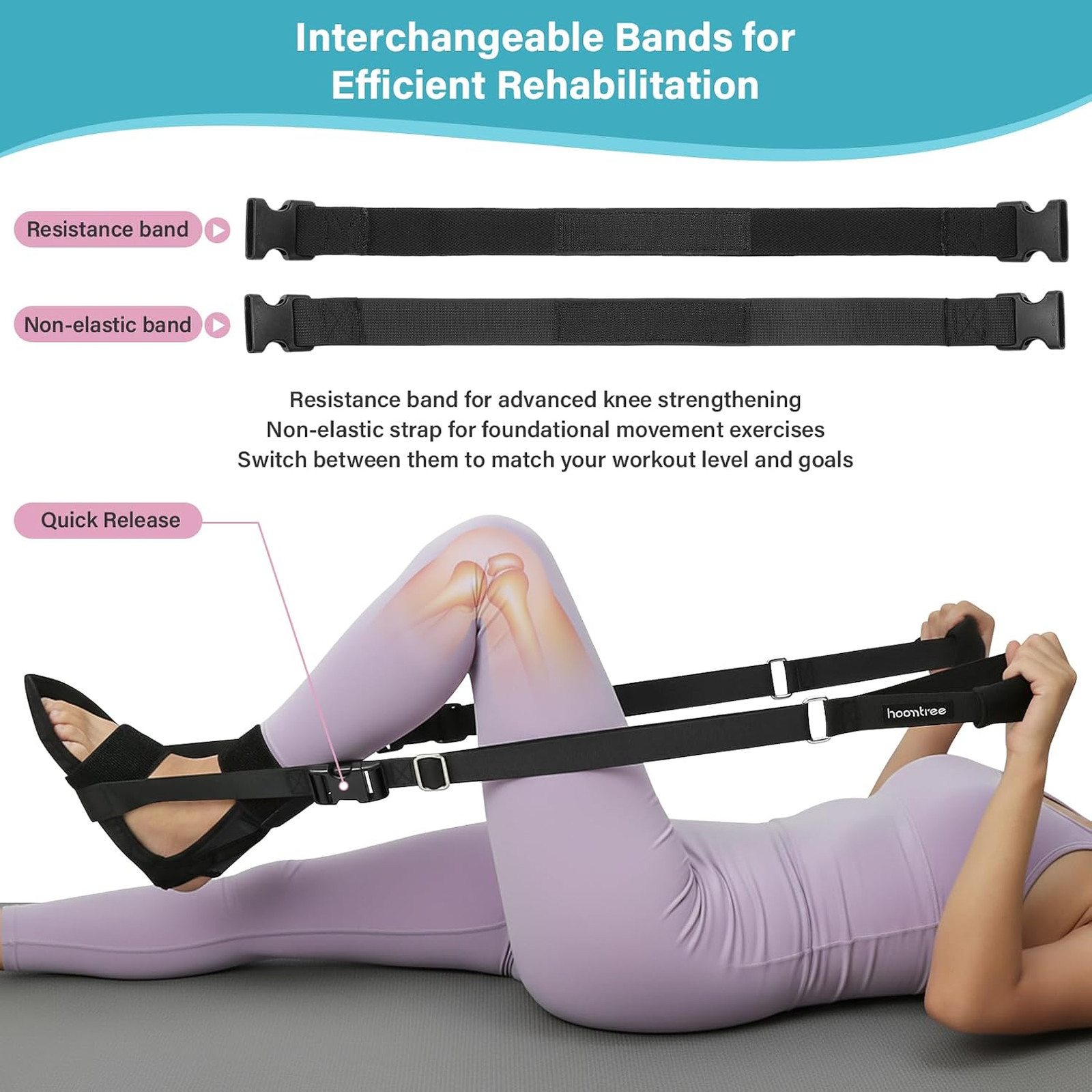 Knee Replacement Recovery Aids with Padded Handle and Foot Sleeve Physical