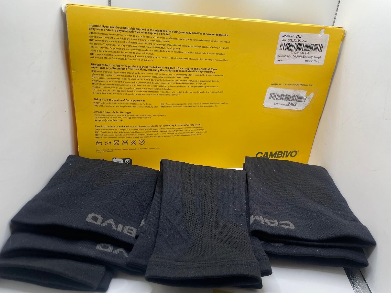 CAMBIVO 3 Par of Calf Compres. Sleeves for Sports – Shin Splint & Muscle Relief