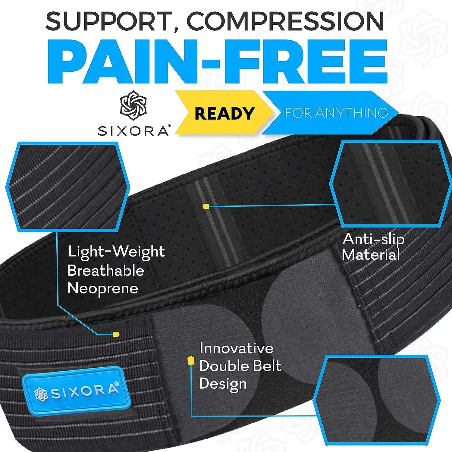 Sixora Back Brace for Lower Back Pain Women & Men – Sciatic Nerve Brace & Back B