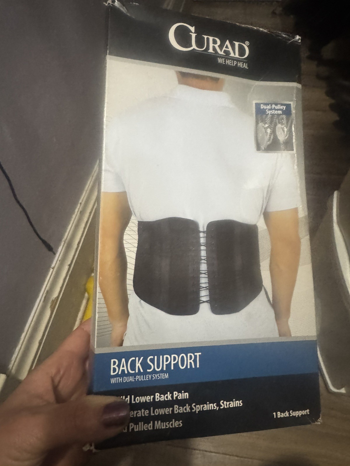 Curad Back Support Dual-Pulley System L/XL ORT22500LXLD Lower Back Pulled Muscle