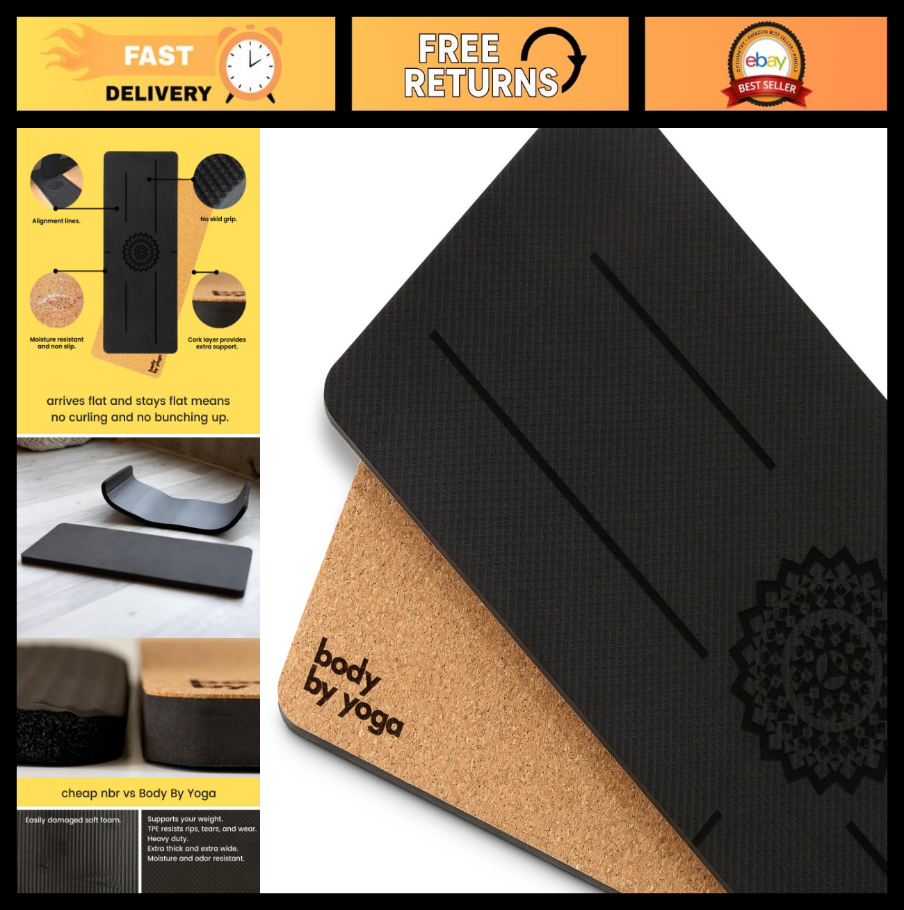 Extra Thick Yoga Knee Pad Cushion – Non-Slip Grip for Knees & Elbows | Ideal for