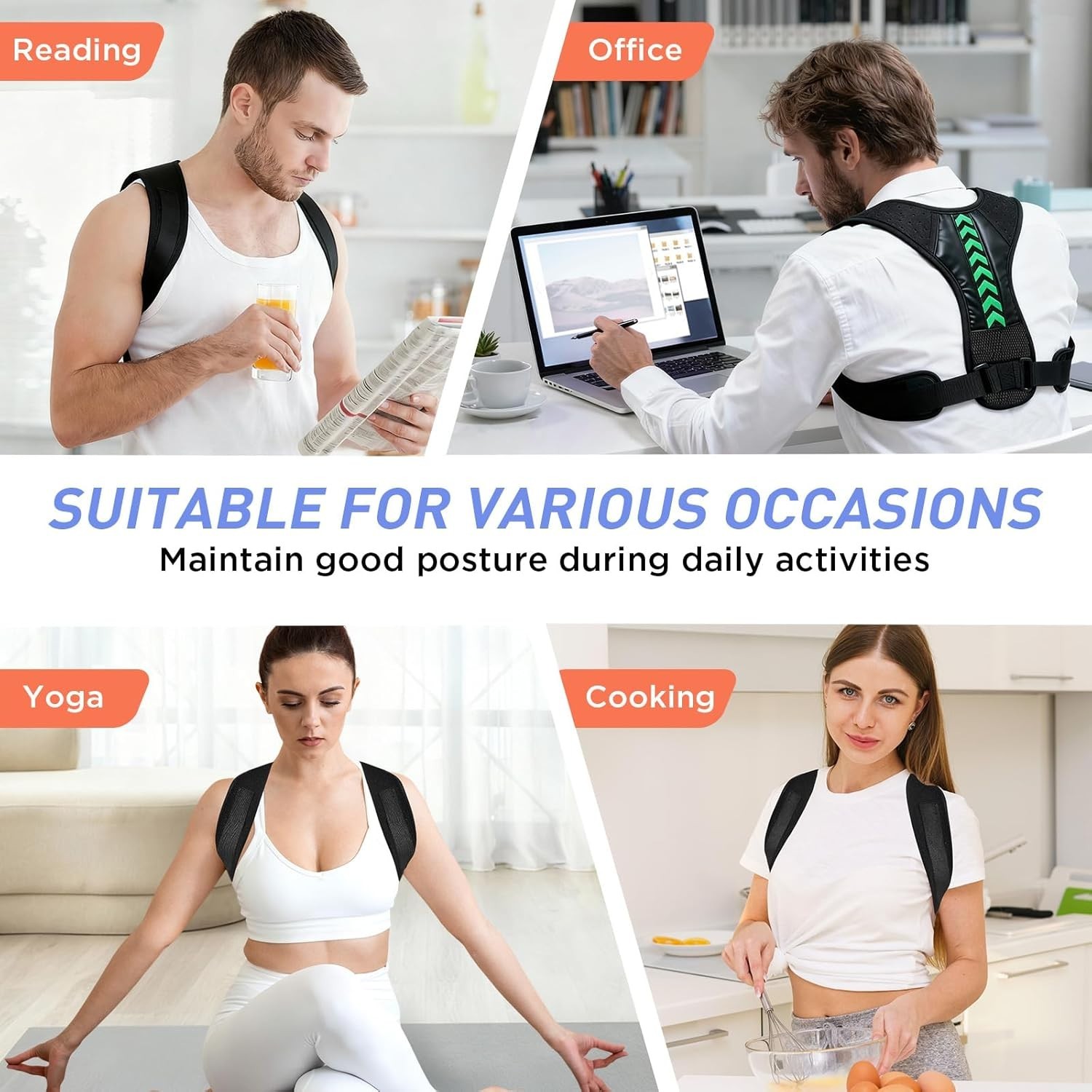 Effective Unisex Posture Corrector – Adjustable Back Brace for Daily Pain Relief
