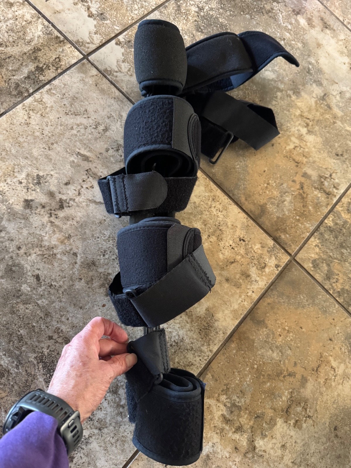 Knee Universal Brace Adult Leg Brace Black adjustable post-operative knee brace
