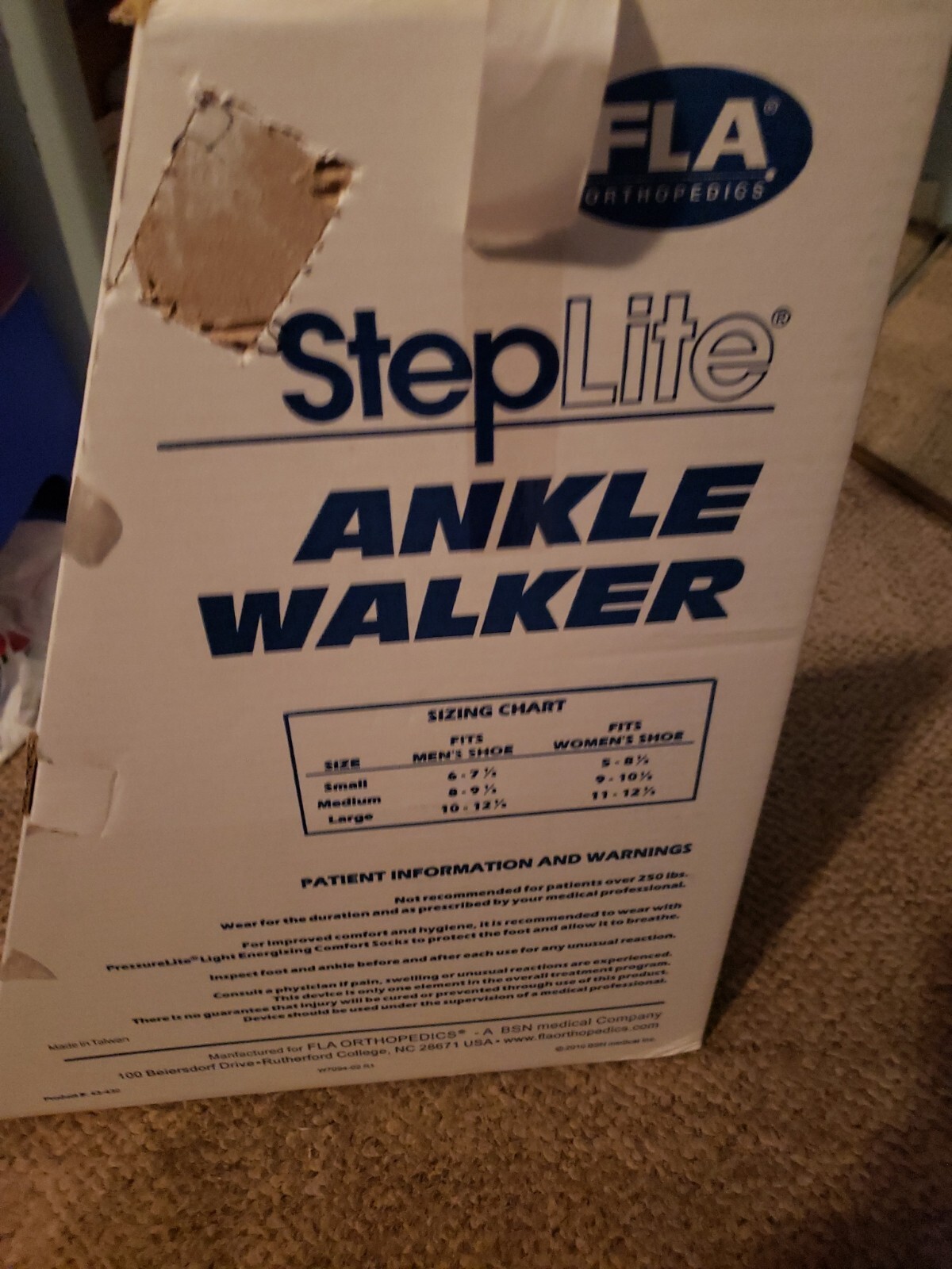 Steplite Easy Strider Ankle Walker, Boot High HEIGHT Black, MEDIUM
