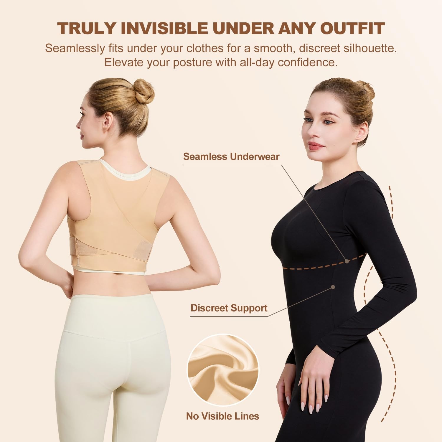 Actpower Invisible Posture Corrector for Women Small(Under Bust 26″- 33″)