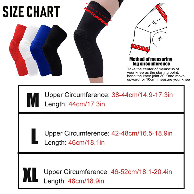 Compression Long Sleeve Support Leg Knee Pad Brace Guard Men Women Sport Pain