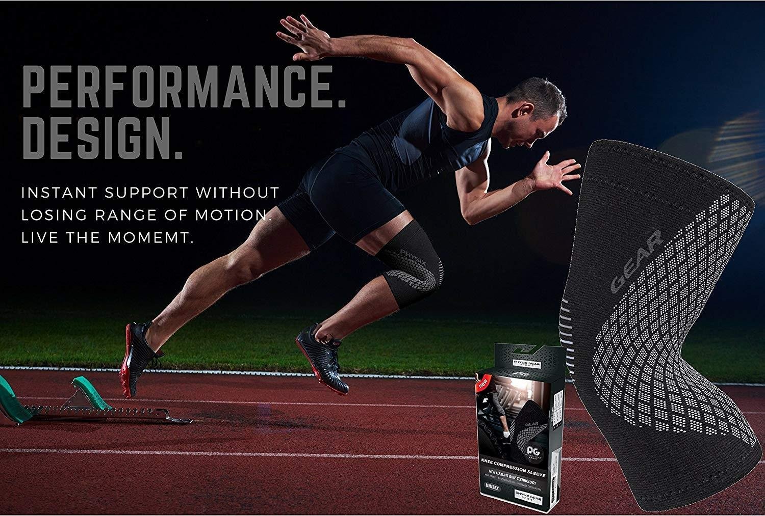 Physix Gear Knee Compression Sleeve for Men & Women – Best Compression Knee