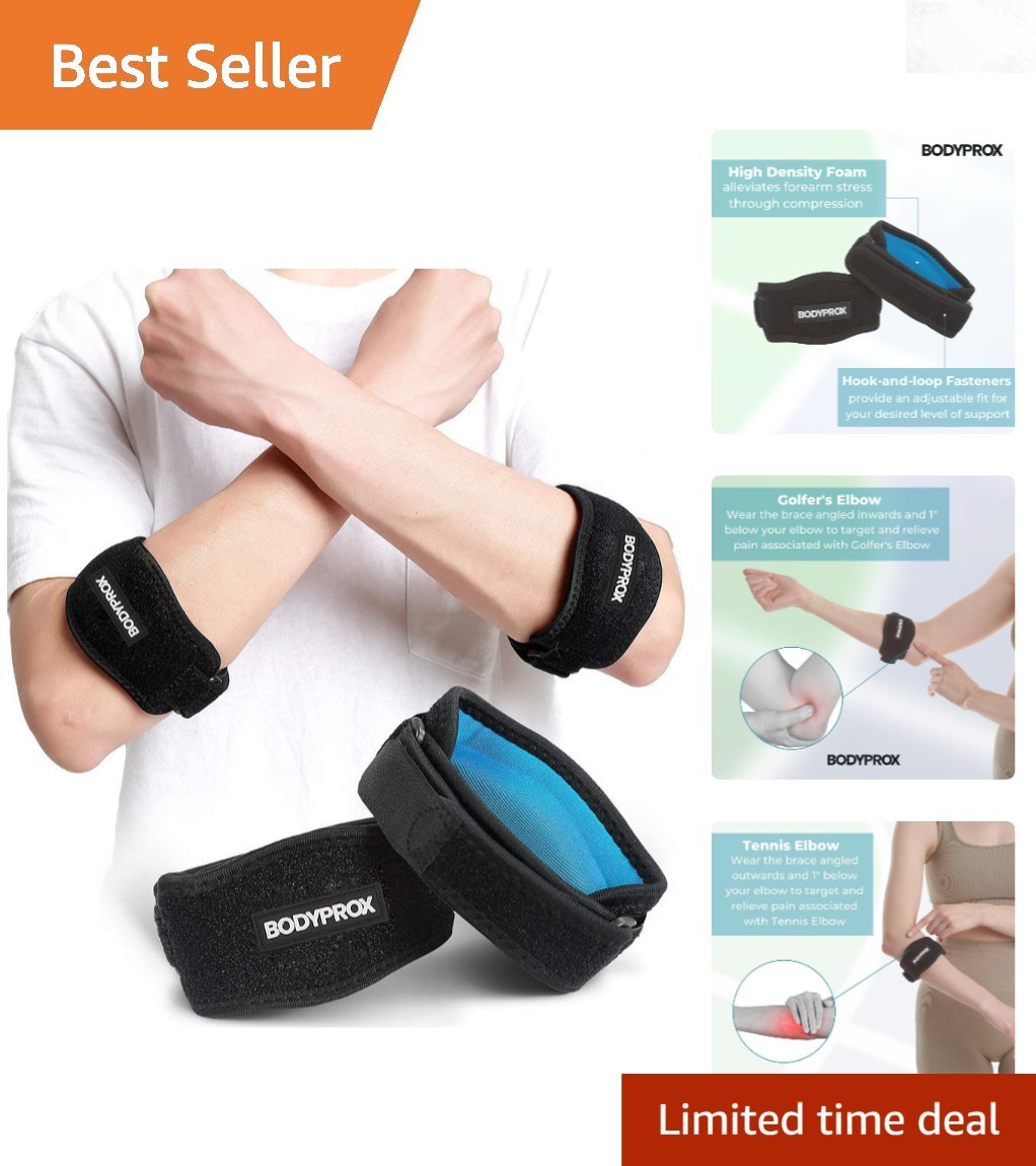 Elbow Brace 2 Pack Tennis Golf Elbow Support Pain Relief Adjustable Sport