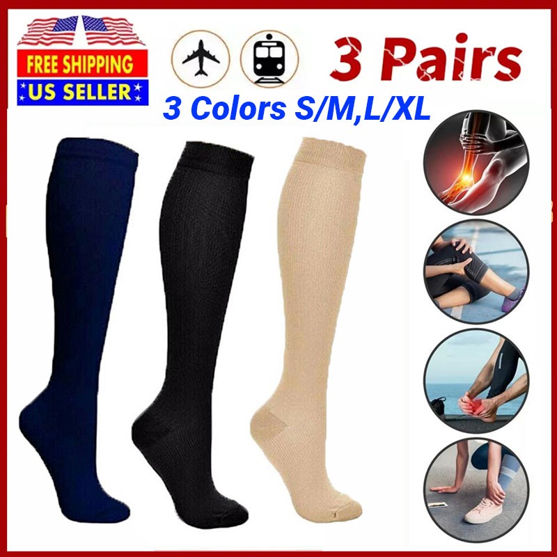 Compression Socks Stockings Knee High Womens Mens Medical 20-30 mmHG S/M – X/XL