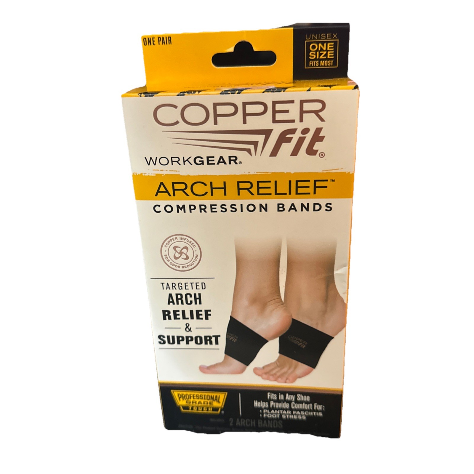 Copper Fit Arch Relief Compression Bands, Professional Grade Plantar Fascitis