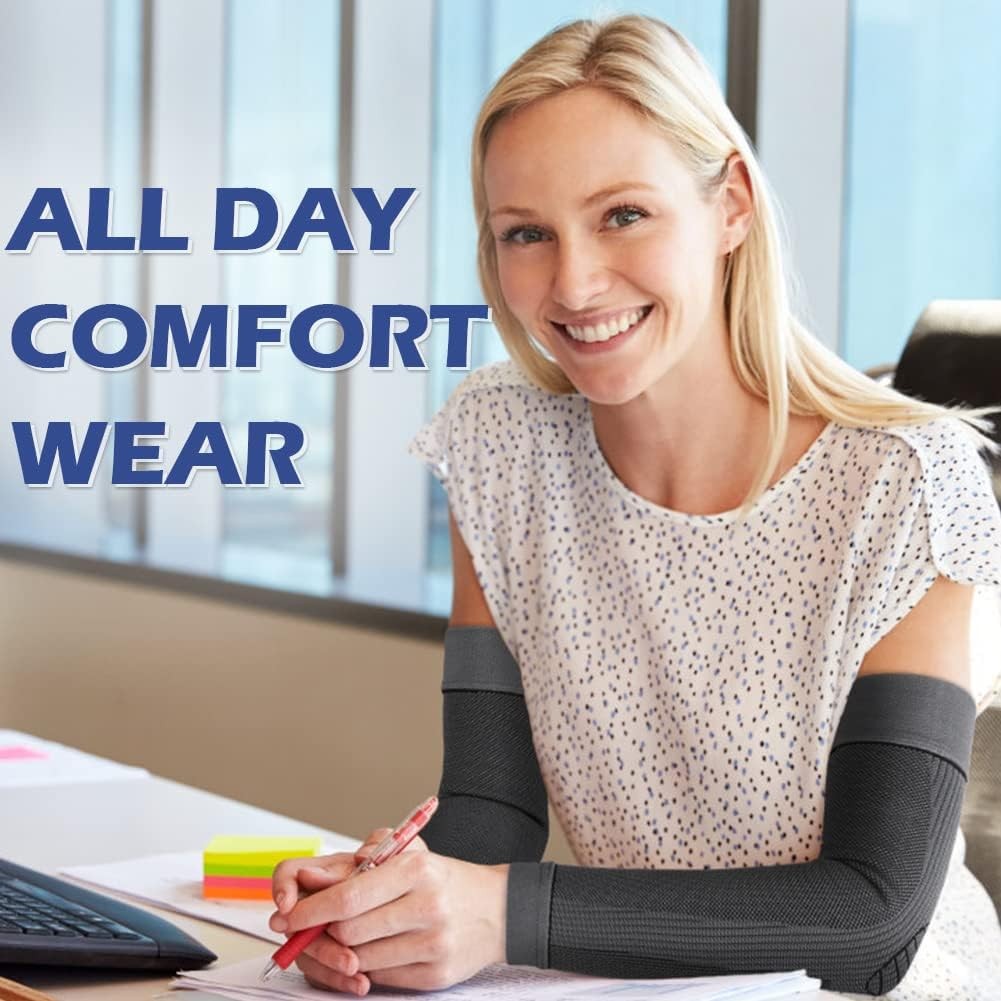 Compression Arm Sleeves Full Arm Elbow Supports for Men Women Sports Brace
