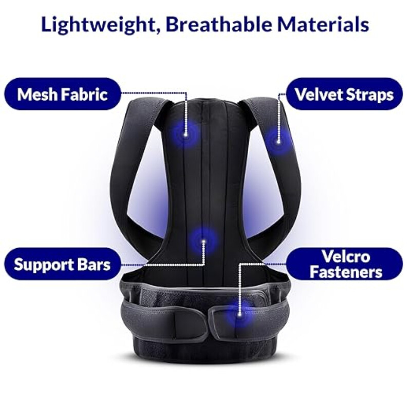 Posture Corrector for Gym/Office – Lumbar Support & Back Pain Relief (Unisex)